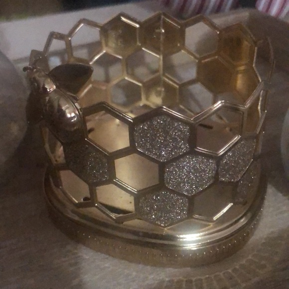 NWT HTF Very RARE Bath & Body Works Bee Hive Lotion/Soap Holder. Gold & Glitter - Picture 11 of 14
